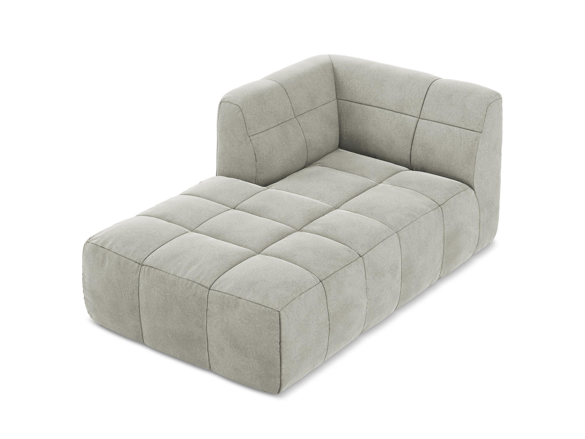 SOFAELEMENT Links Samt Stoff Grau - Hellgrau/Schwarz, Holzwerkstoff/Kunststoff (101/77/175cm) - Makamii