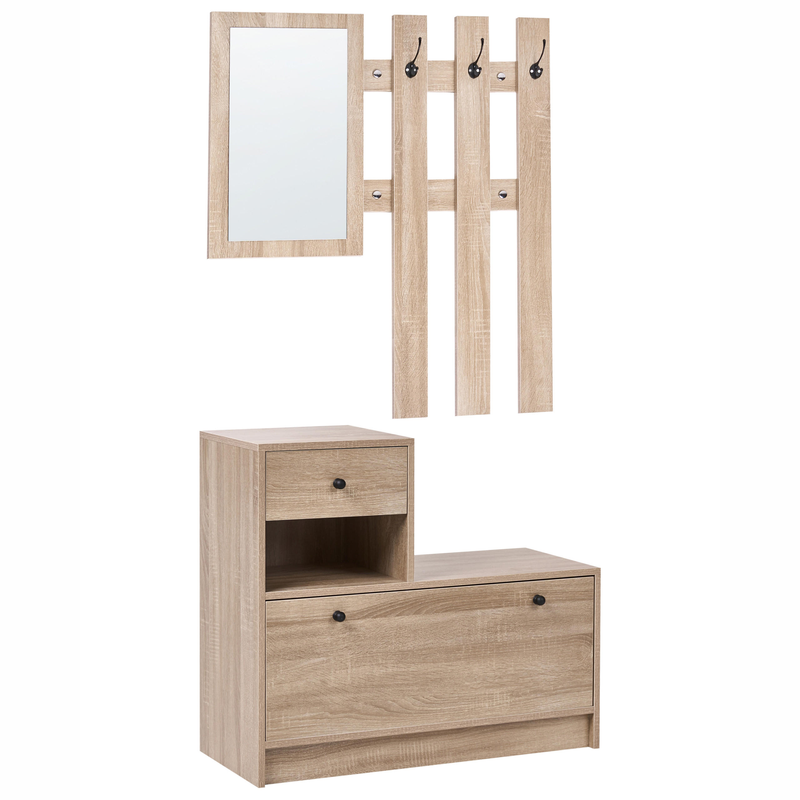 SET HOL maro deschis Cooma - maro/maro deschis, compozit lemnos (77/70/35cm) - Beliani