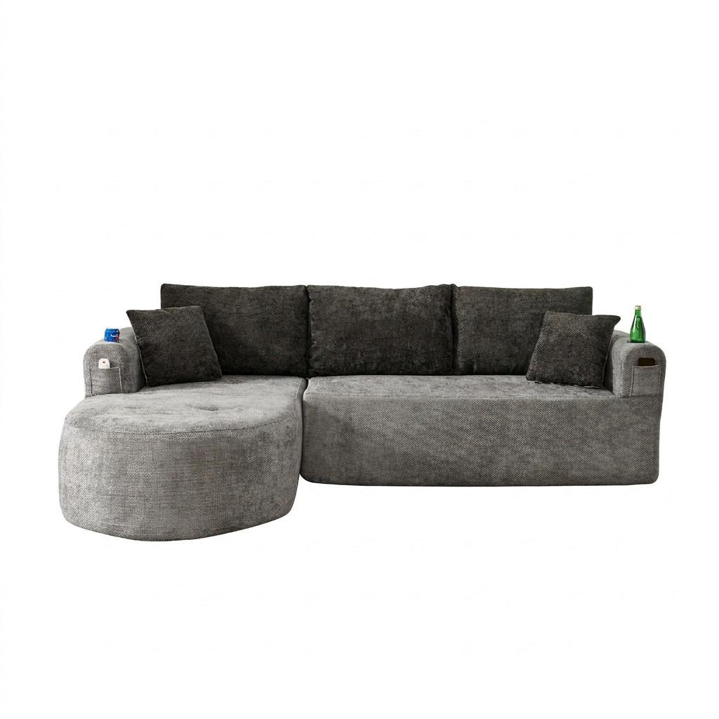 Oxeza Ecksofa Grau 255x171 cm