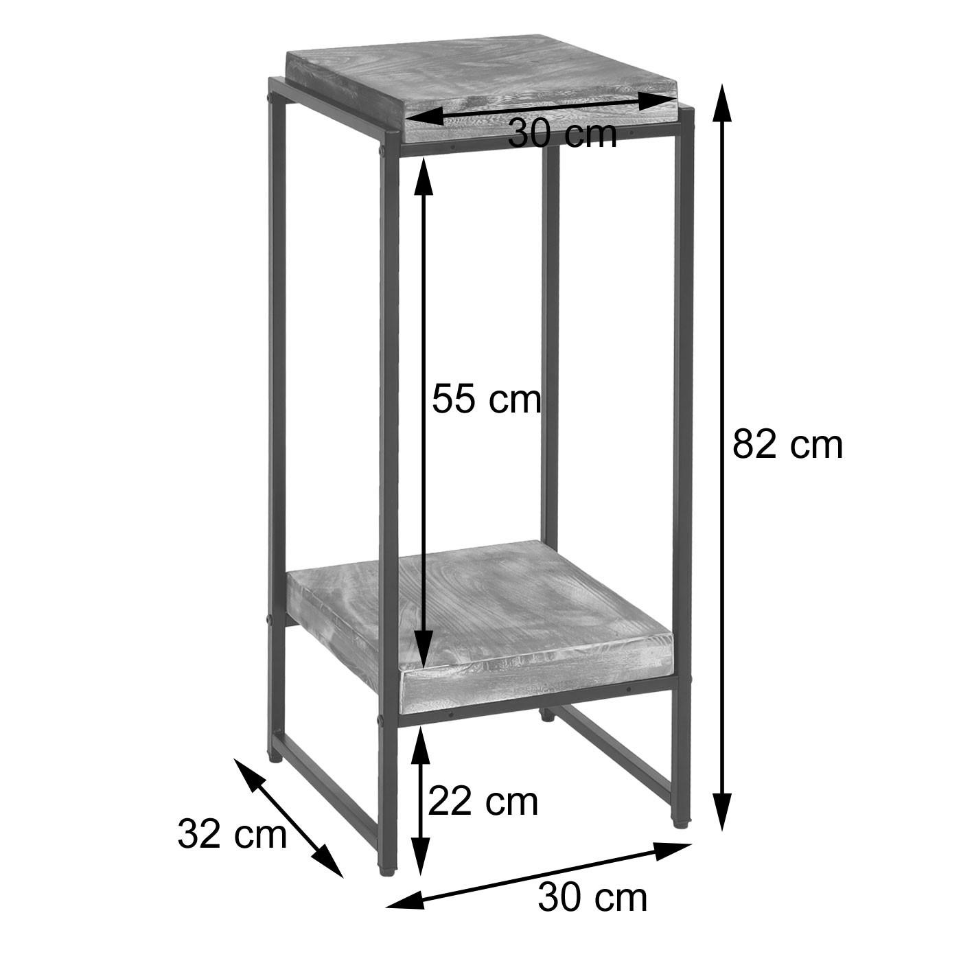 BLUMENTISCH quadratisch Grau - Grau, Holzwerkstoff (32/30/82cm) - MCW