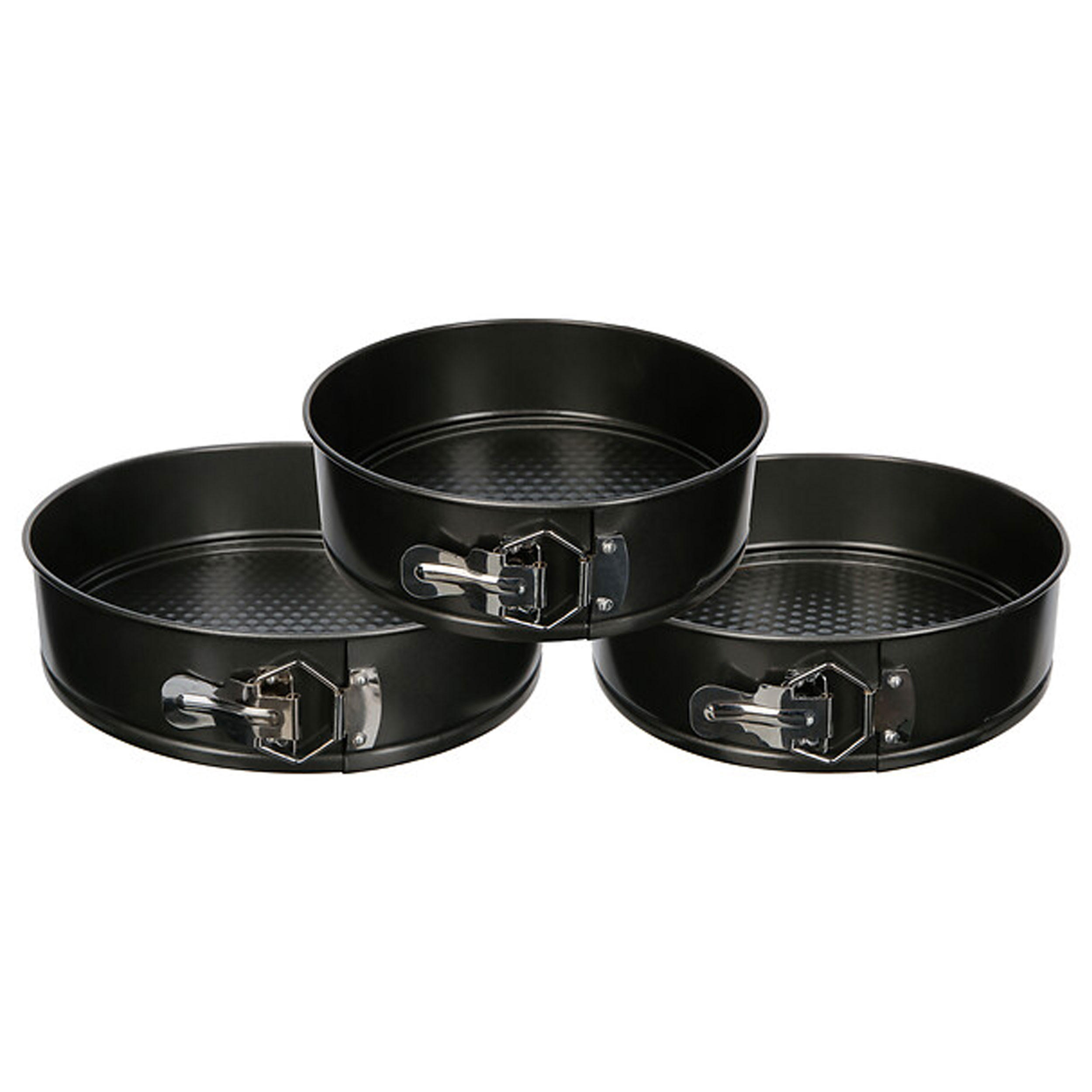 SPRINGFORM Set 3-tlg., Stahl, Aluminium, Schwarz, 22-26 cm - Schwarz, Metall (26/6.8/26cm) - 5five Simply Smart