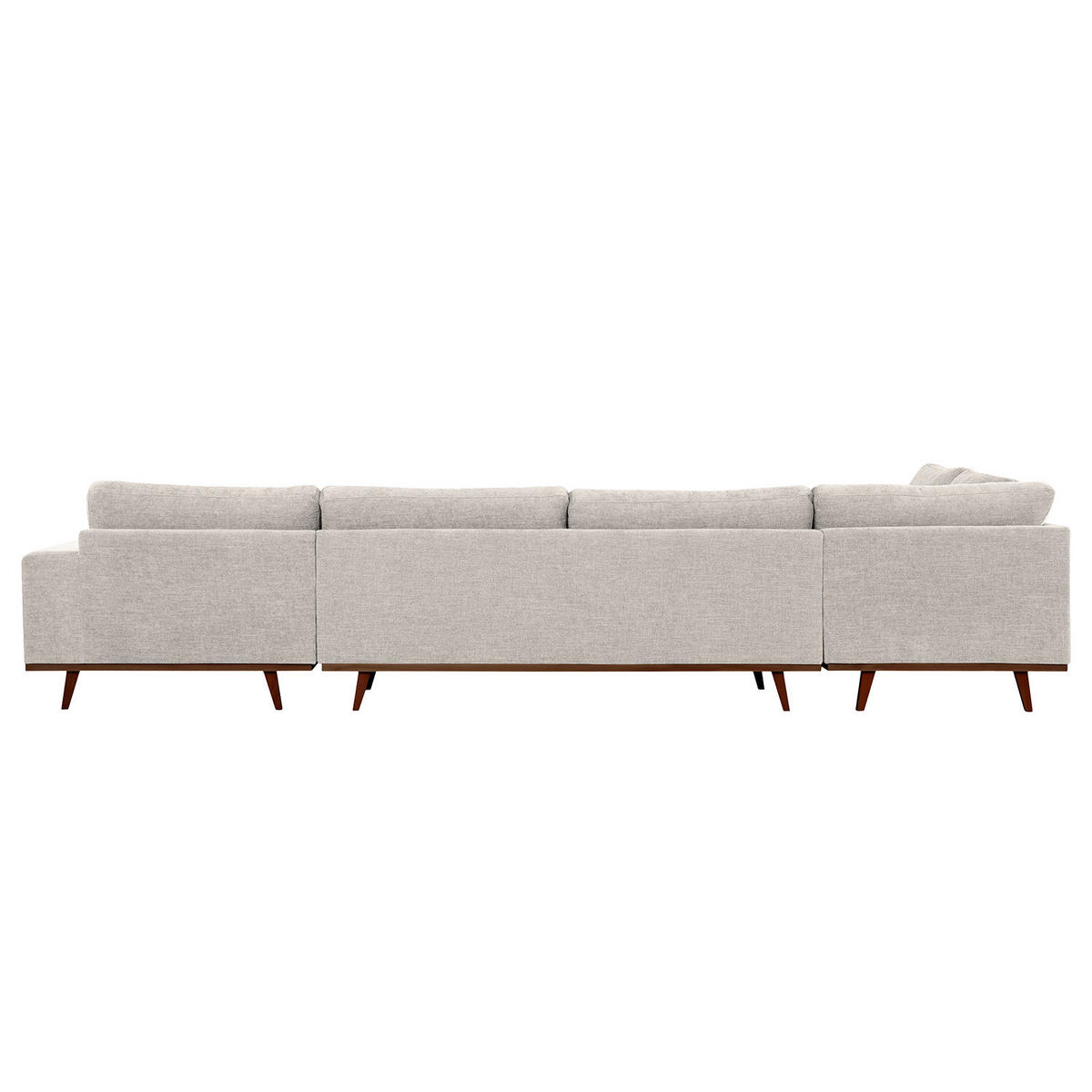 WOHNLANDSCHAFT mit Longchair - Buchefarben/Grau, Buchenholz/Textil (371/81/219cm) - home24