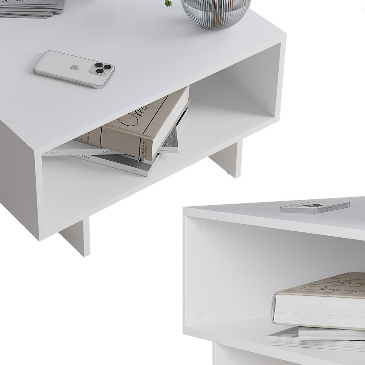 COUCHTISCH Luka Weiß 60 x 60 cm - Weiß, Holzwerkstoff (60/60/32.3cm) - Vicco
