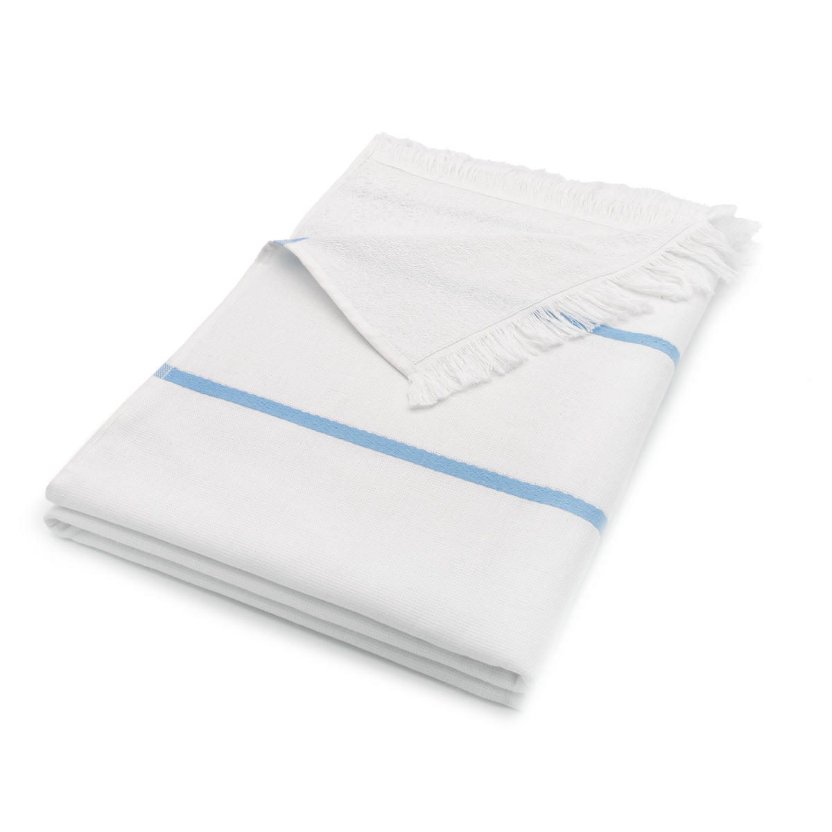 STRANDTUCH, 90x160 cm, 100% Baumwolle, Weiß - Weiß, Textil (90/160cm) - Zollner