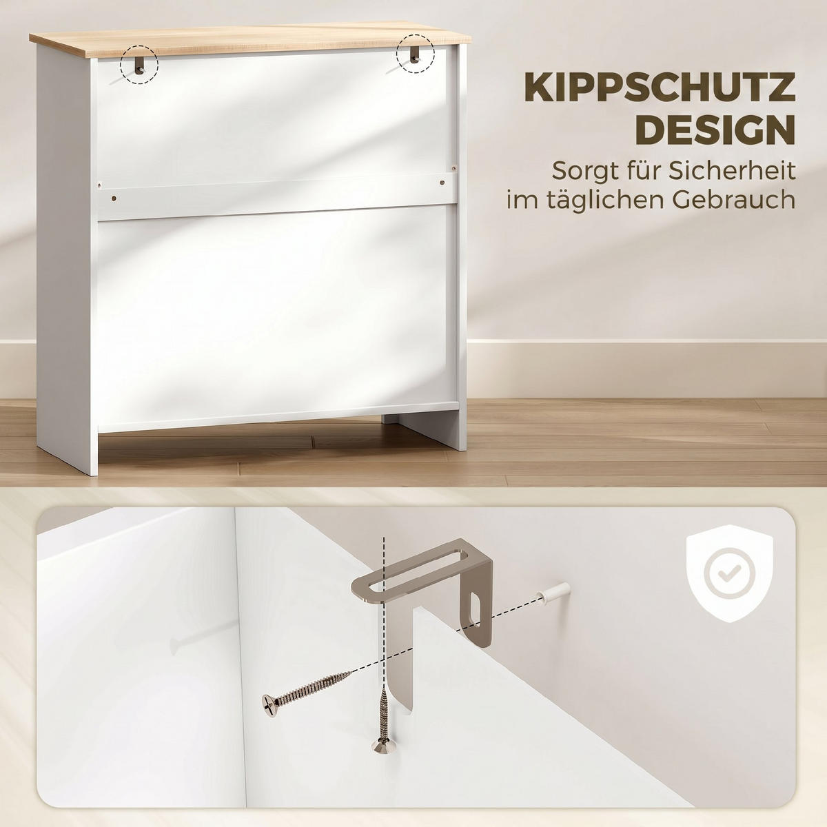 SIDEBOARD Spanplatte Weiß - Weiß, Holzwerkstoff (35/80/78.5cm) - HOMCOM