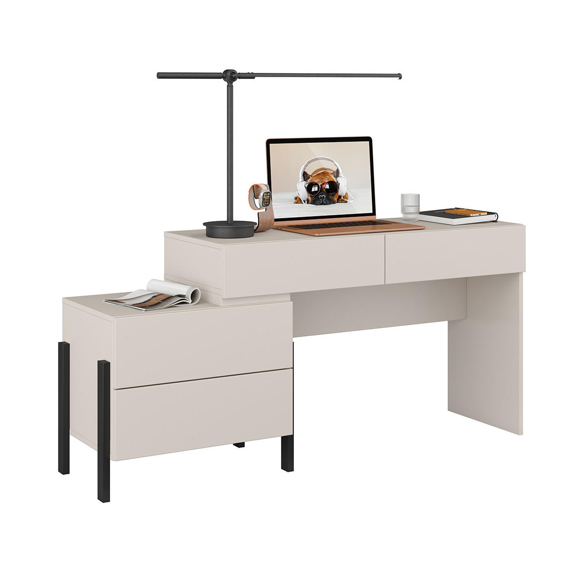 PSACÍ STŮL Bérénice Kašmír - béžová, kompozitní dřevo (40/142.8/76cm) - Petits-meubles