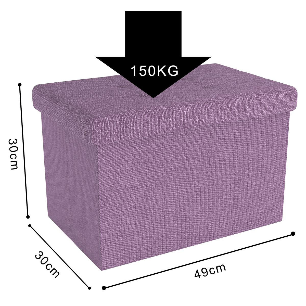 SITZBOX Faltbar mit Stauraum 49/30/30 cm (Rosa) - Rosa, Textil (30/30/49cm) - Intirilife
