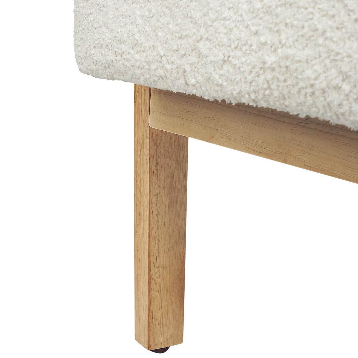 SESSEL Bouclé Cremeweiß Hjo - Hellbraun/Weiß, Textil (61/76/68cm) - Beliani