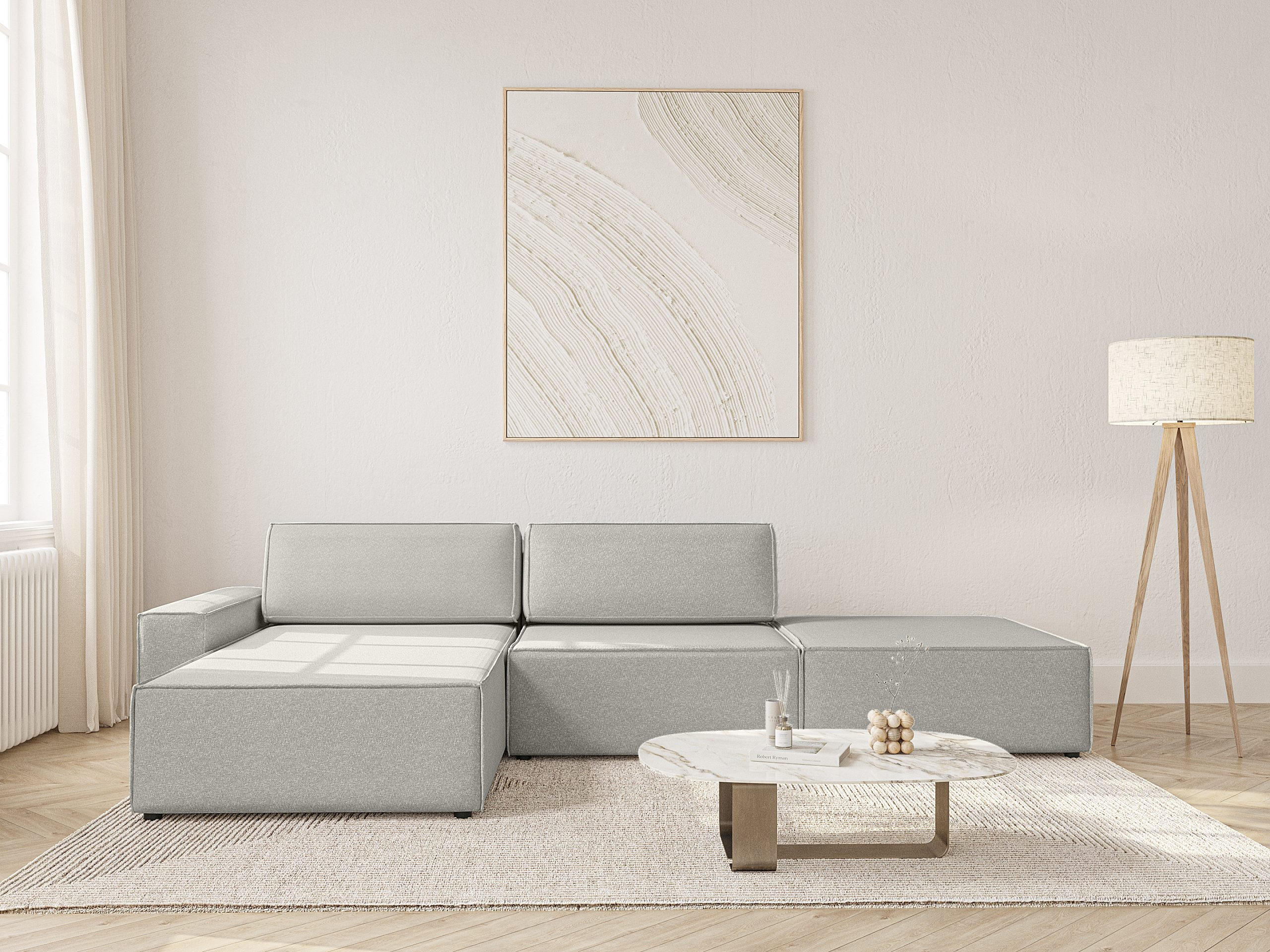 ECKSOFA Lummo Re mit Schlaffunktion, Grau - Grau, Textil (323/185cm) - Fedve