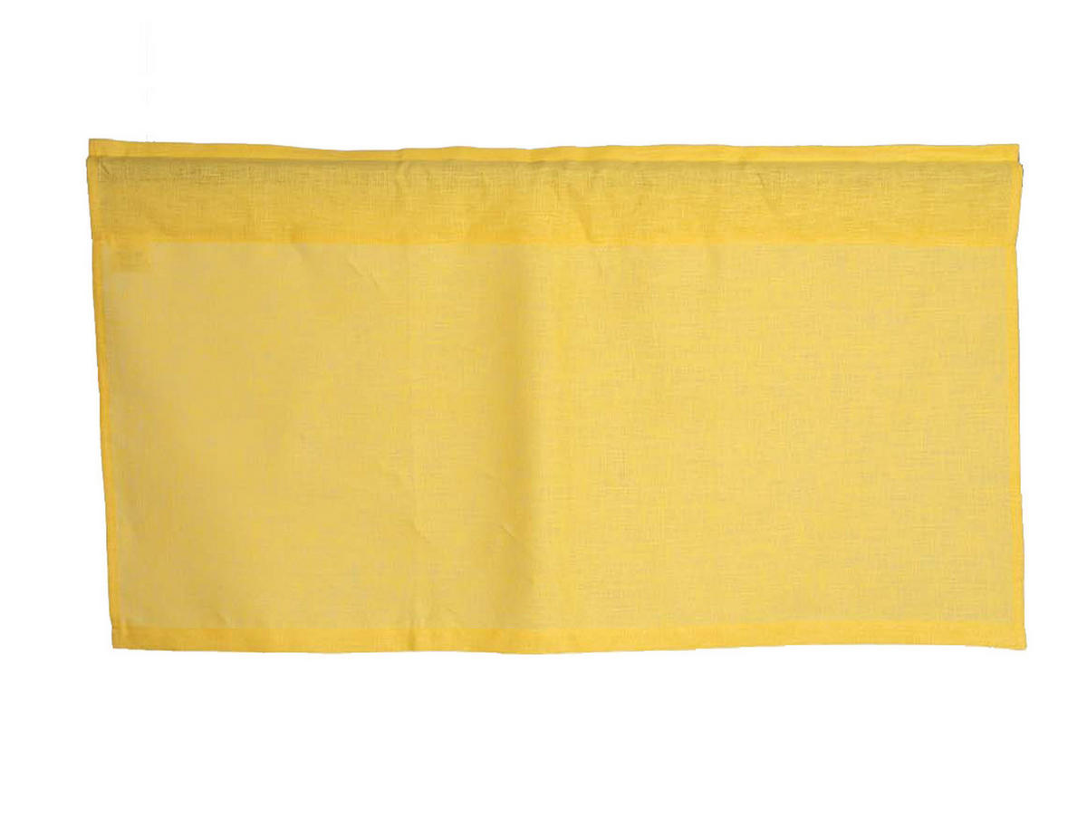 SCHEIBENGARDINE reines Leinen zitronen-gelb 85/45 cm - Gelb, Naturmaterialien (45/85cm) - beties Heimtextil