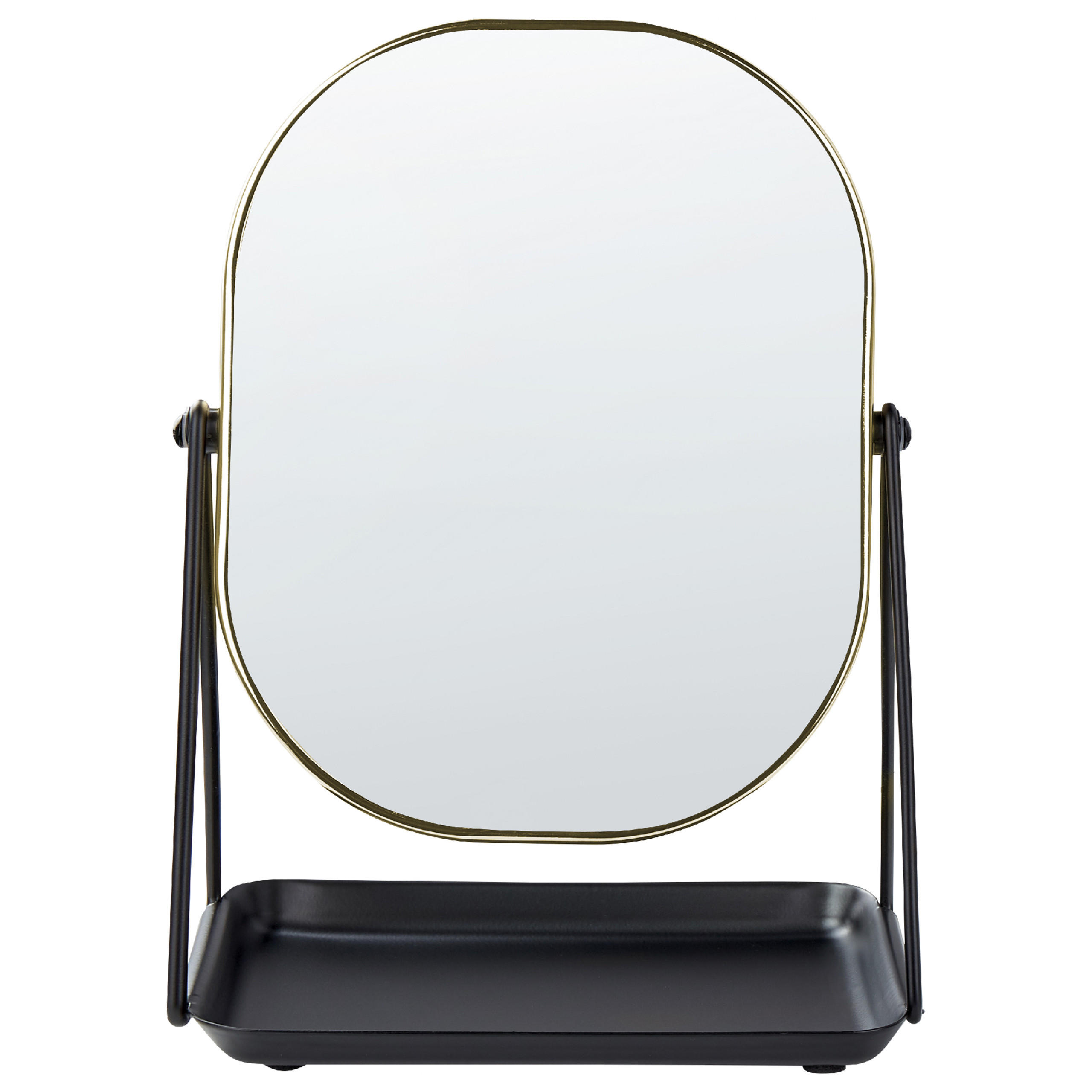 Beliani KOSMETICKÉ ZRCADLO 20/22 cm zlaté Correze