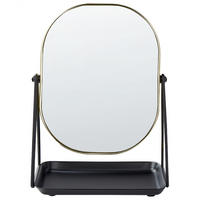 KOSMETIKSPIEGEL 20/22 cm gold Correze - Goldfarben/Schwarz, Metall (15/31/24cm) - Beliani