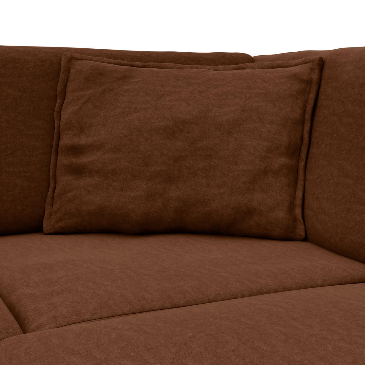 ECKSOFA mit Ottomane - Schwarz/Braun, Kunststoff/Textil (328/272cm) - home24