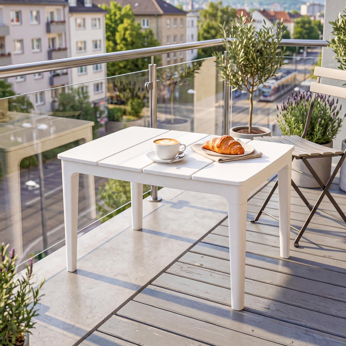 GARTENTISCH,CREMEWEISS,1 Stück - Weiß, Kunststoff (70/53/39cm) - GiPP