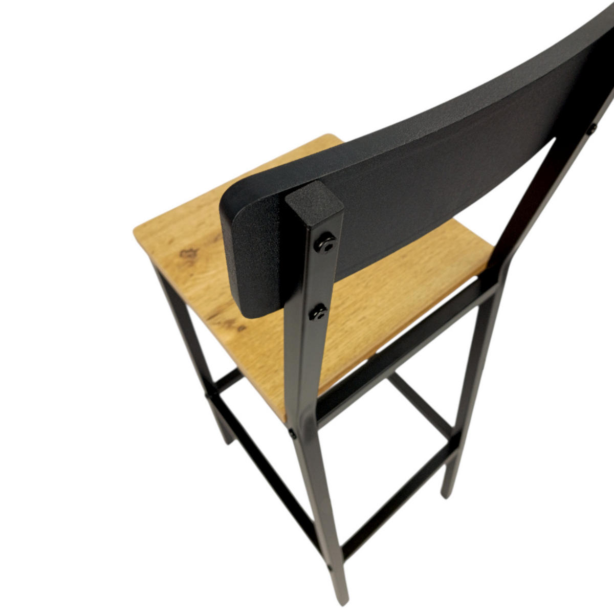 BARHOCKER Holzoptik Metall Eichefarben Schwarz 2-Er Set 90×40×29,5 cm - Eichefarben/Schwarz, Holzwerkstoff/Metall (30/90/40cm) - Begryf