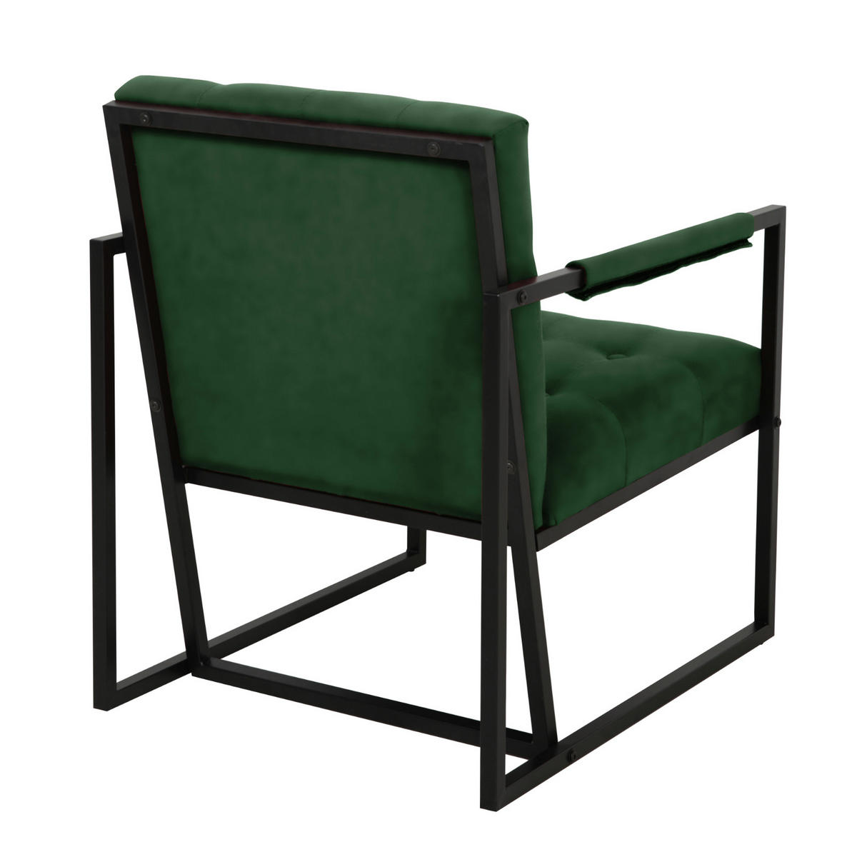 LOUNGESESSEL JONES Samtbezug Dunkelgrün - Schwarz/Grün, Textil/Metall (53/73/69cm) - SVITA