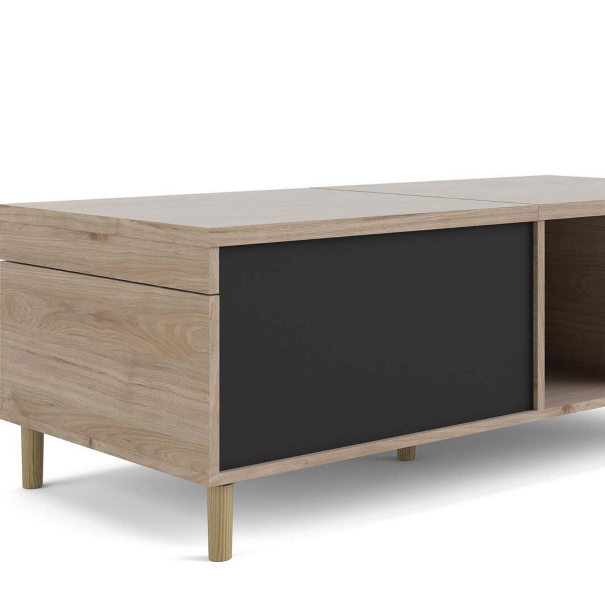 COUCHTISCH Schwarz - Schwarz, Holzwerkstoff (61/120/45cm) - ebuy24