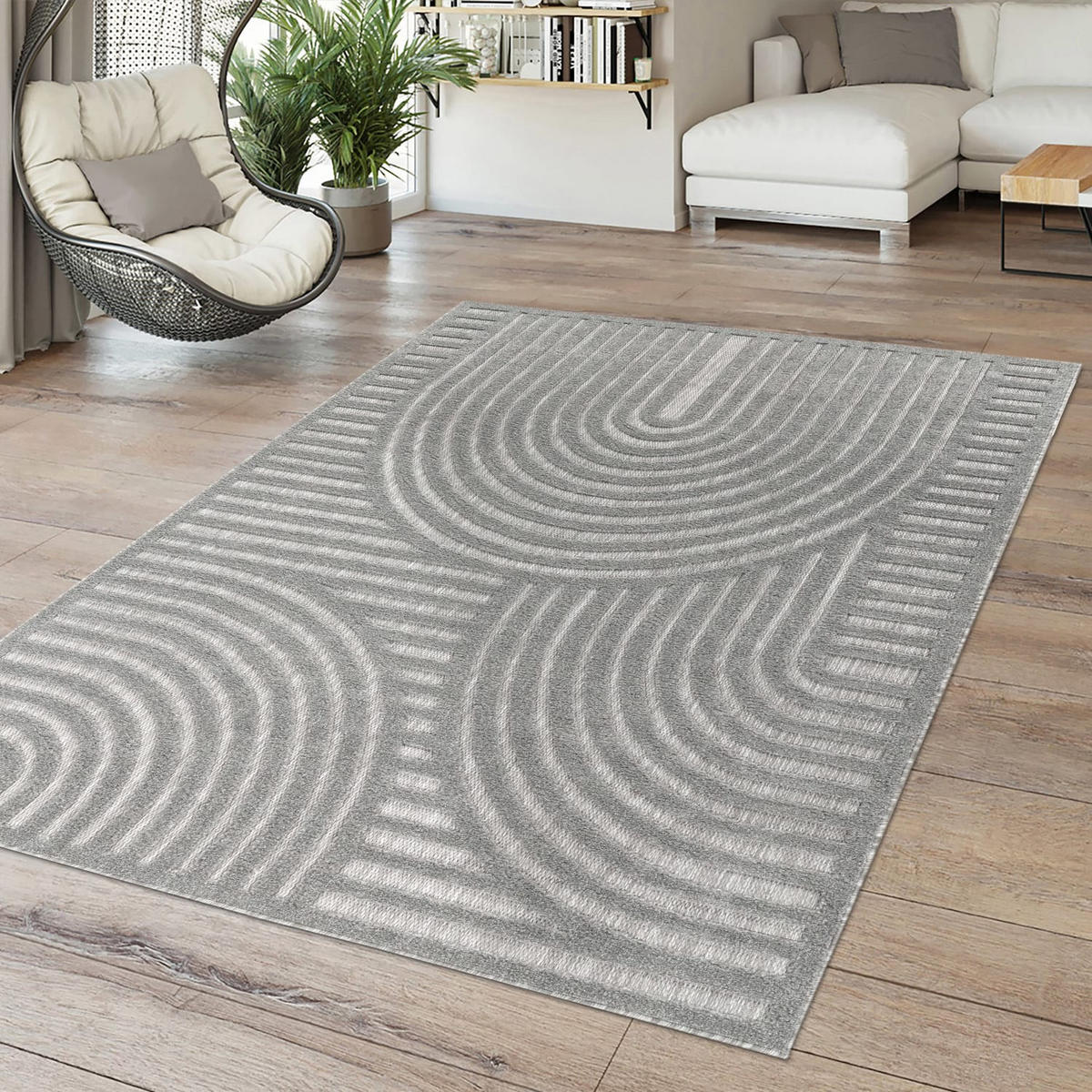 OUTDOORTEPPICH Ethno Grau 200 x 280 cm - Grau, Kunststoff (200/280cm) - TT Home