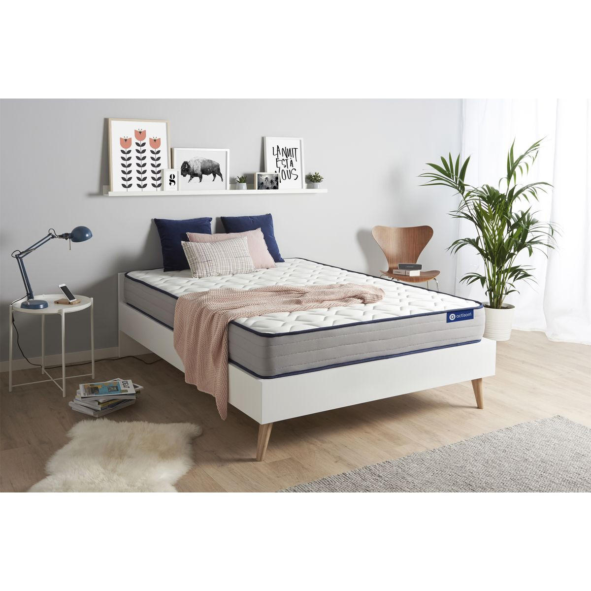MATRATZE Actimemo form Memory-Schaum 200 x 200 cm h3 - Weiß, Textil (200/200cm) - ACTISOM