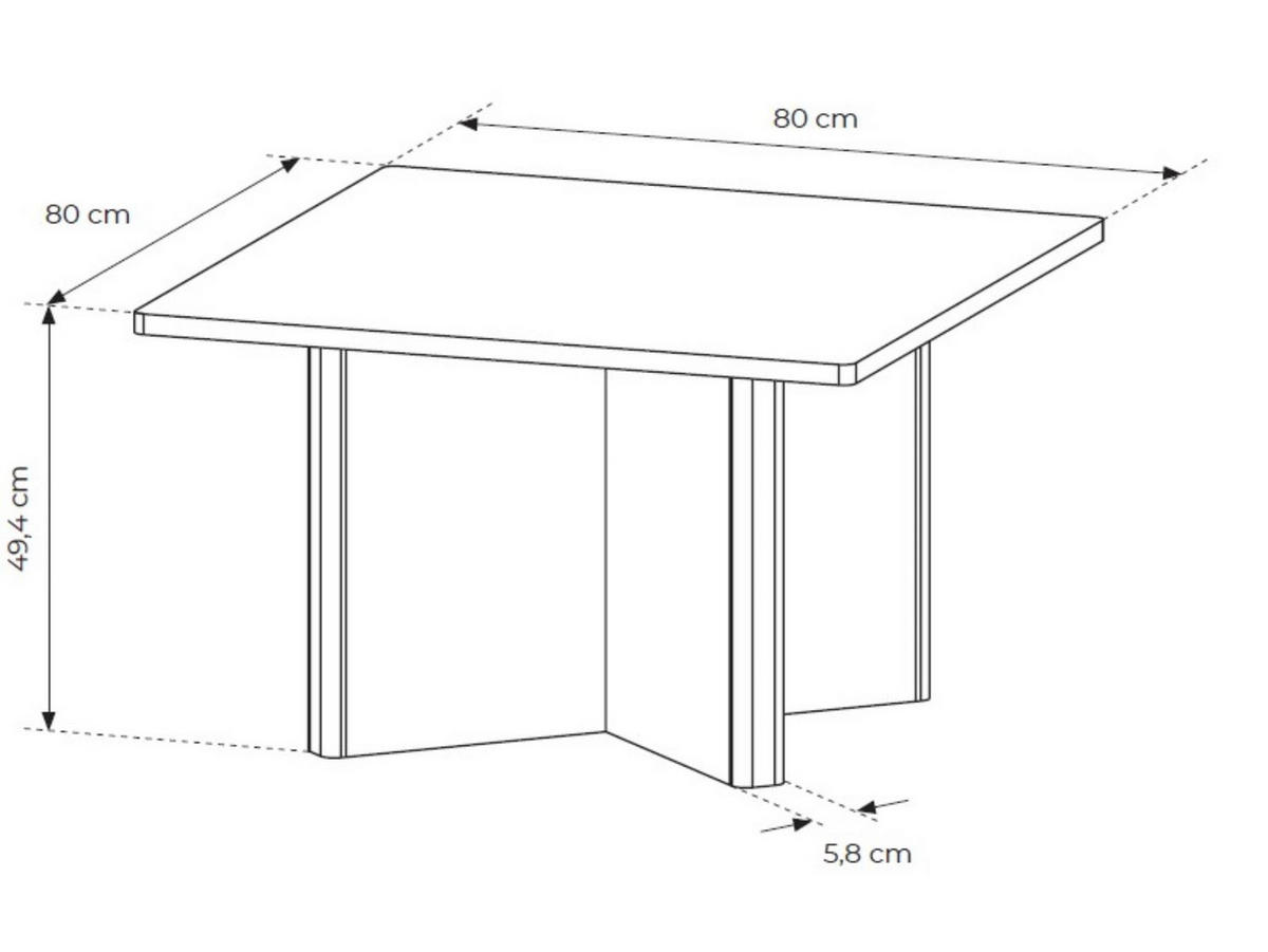 COUCHTISCH Buna Eiche, Quadratischer Couchtisch - Eichefarben, Holzwerkstoff (80/80/50cm) - Bettso