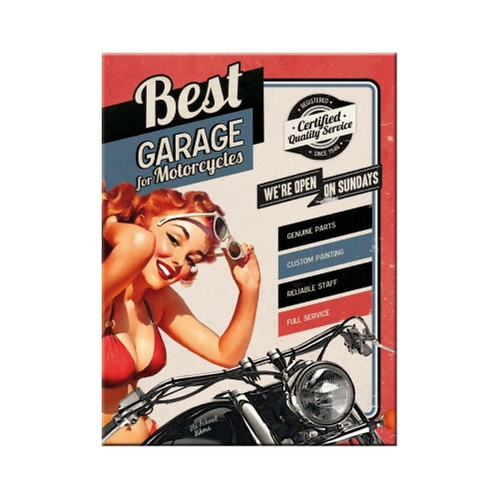 MAGNET 6/8 cm Best Garage Best Garage Red - Multicolor, Metall (6/8/0.1cm) - Nostalgic-Art
