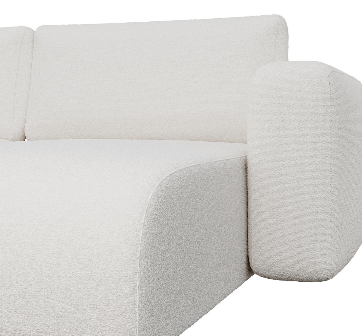 WOHNLANDSCHAFT TALW U mit Schlaffunktion, Weiß - Weiß, Textil (398/185cm) - Fedve