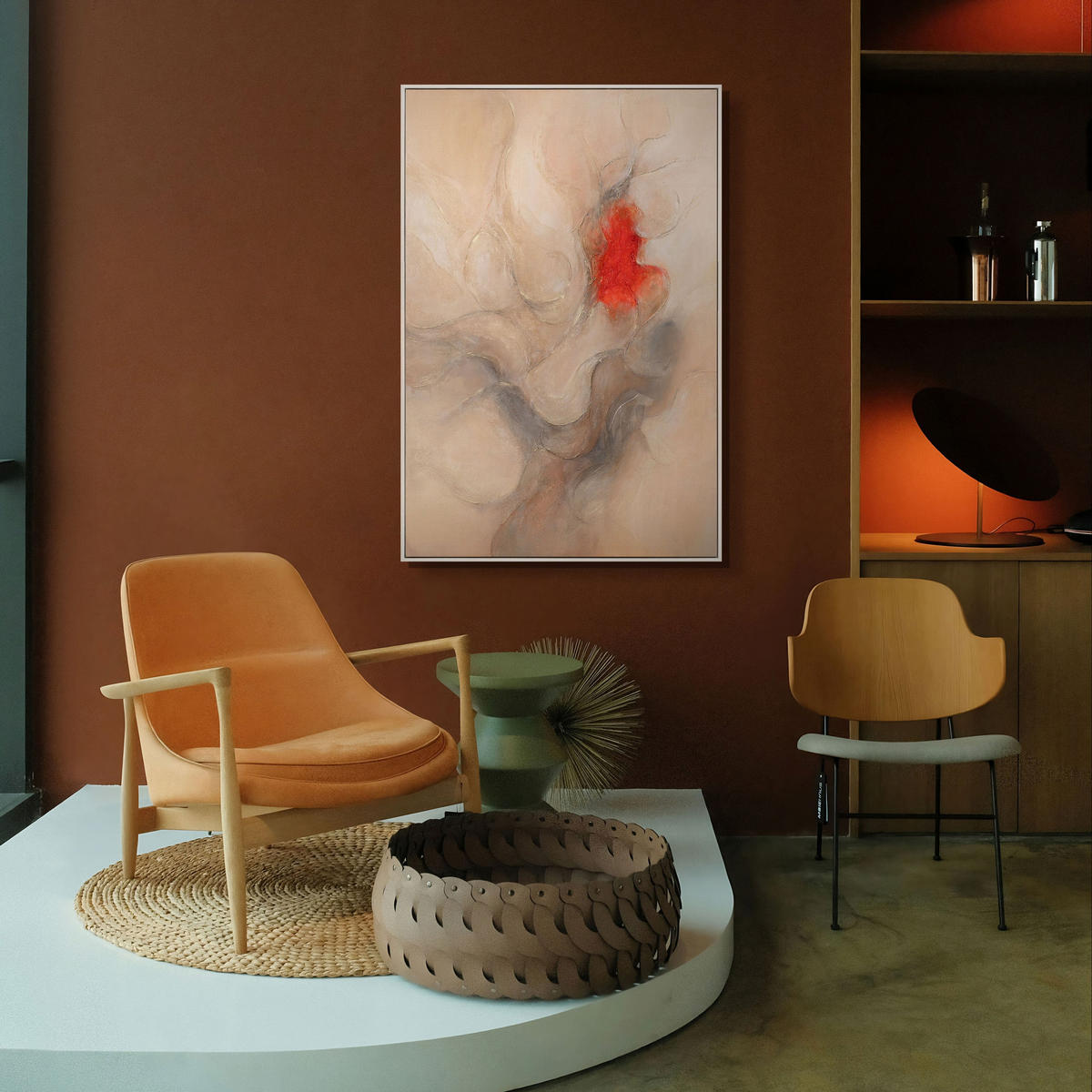 GEMÄLDE Echo der Flammen Schattenfugenrahmen Grau 140x100 cm - Grau, Holz (140/100cm) - YS-art gallery