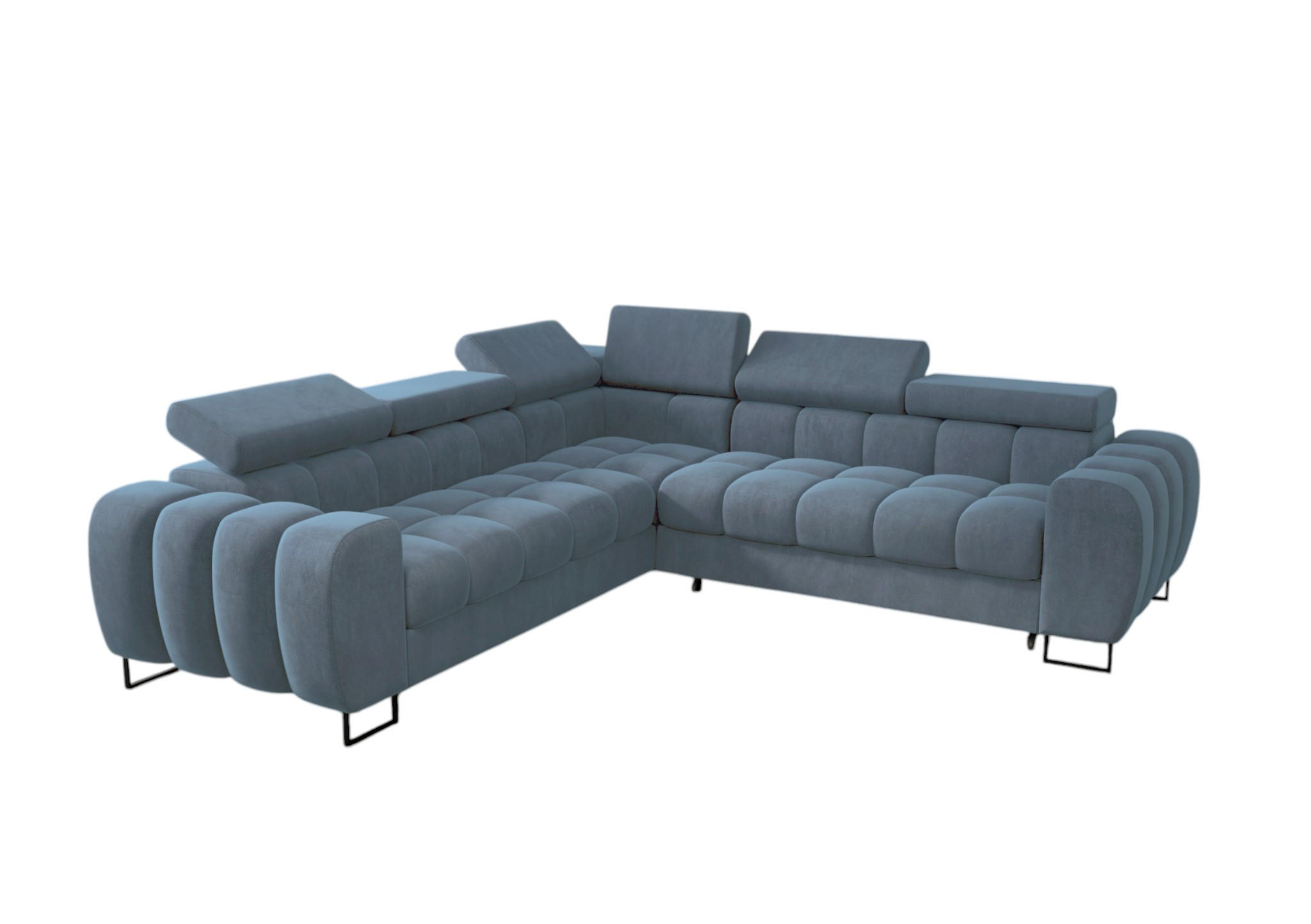 ECKSOFA Bastien Mit Schlaffunktion - Blau, Holzwerkstoff/Textil (260/260cm) - Fun Möbel