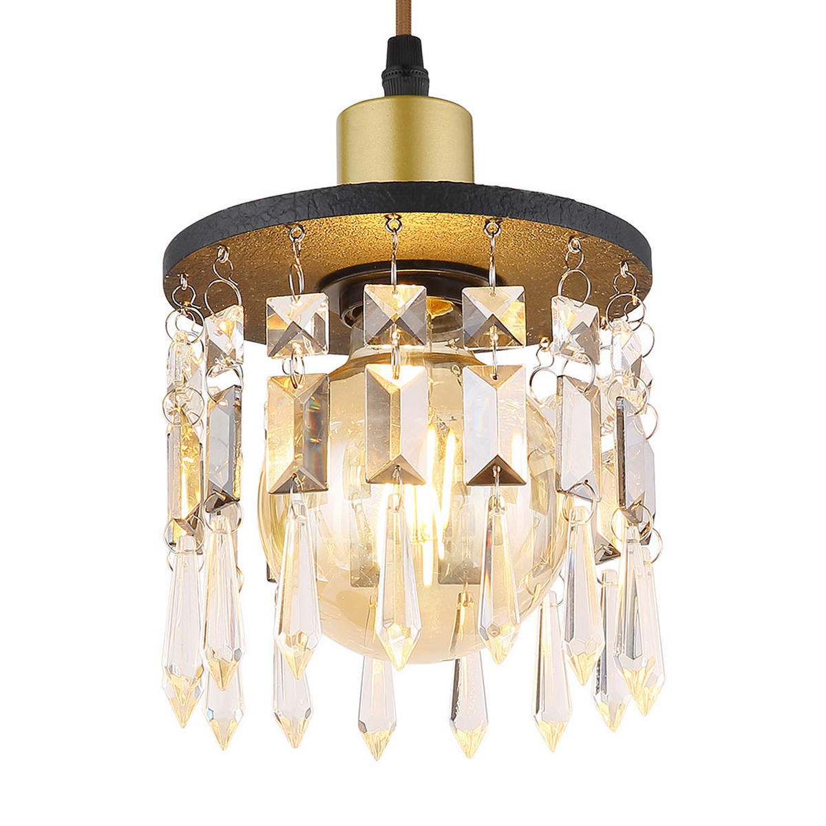 HÄNGELEUCHTE Holz Kristallklar Klar - Klar, Holz (15/15/120cm) - Globo Lighting