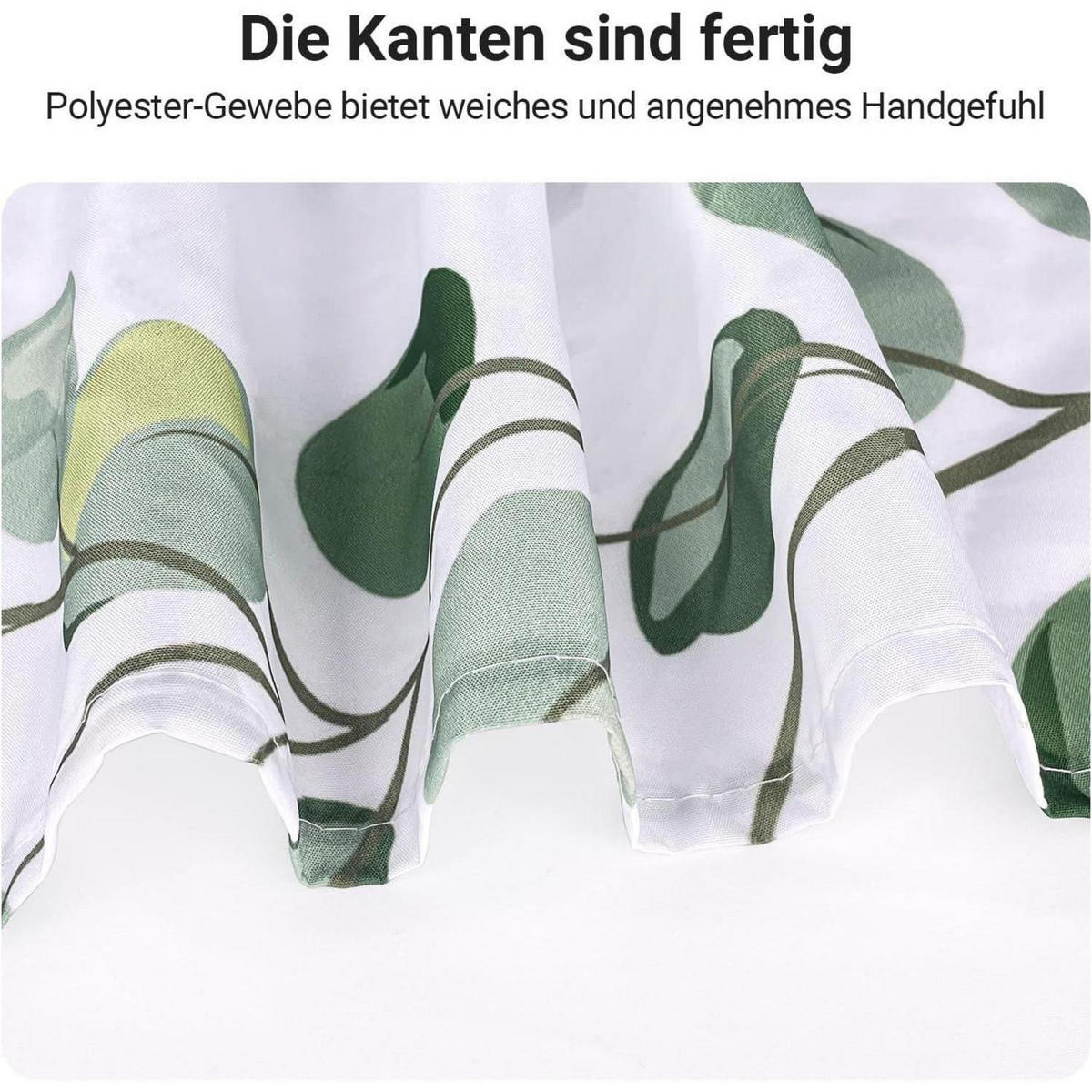 DUSCHVORHANG Blätter Grün 120 x 200 cm - Grün, Textil (120/200cm)
