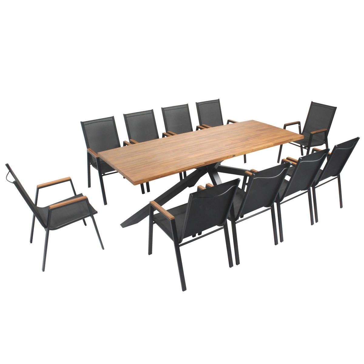 GARTENTISCH , Grau - Grau, Holz (240/95cm) - Oviala