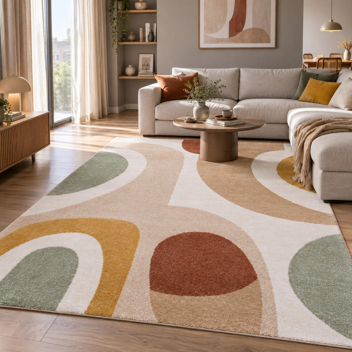 DESIGNER TEPPICH FARO RETRO - Beige, Textil (80/150cm) - Pergamon