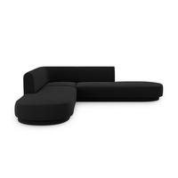 WENDBARES-ECKSOFA Miley aus Samt schwarz 5 Sitzplätze - Schwarz, Textil (248/248cm) - Micadoni