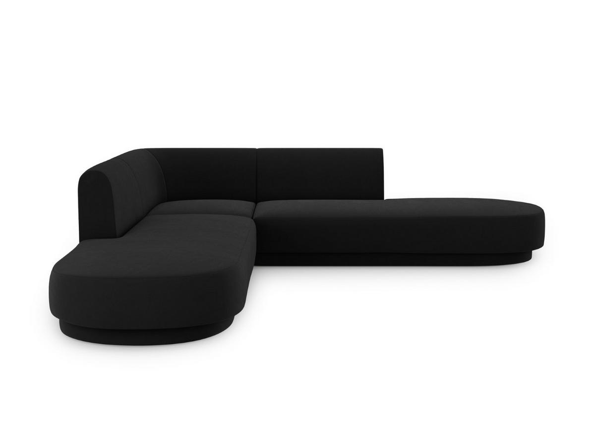 WENDBARES-ECKSOFA Miley aus Samt schwarz 5 Sitzplätze - Schwarz, Textil (248/248cm) - Micadoni