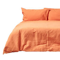 BETTWÄSCHE Leinen - Orange, Textil (230/220cm) - Homescapes