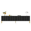 LOWBOARD 190 cm(L) x 38 cm(W) x 48 cm(H) in Schwarz mit goldene Tischbeine - Schwarz, Holz (38/48/190cm) - KOMHTOM