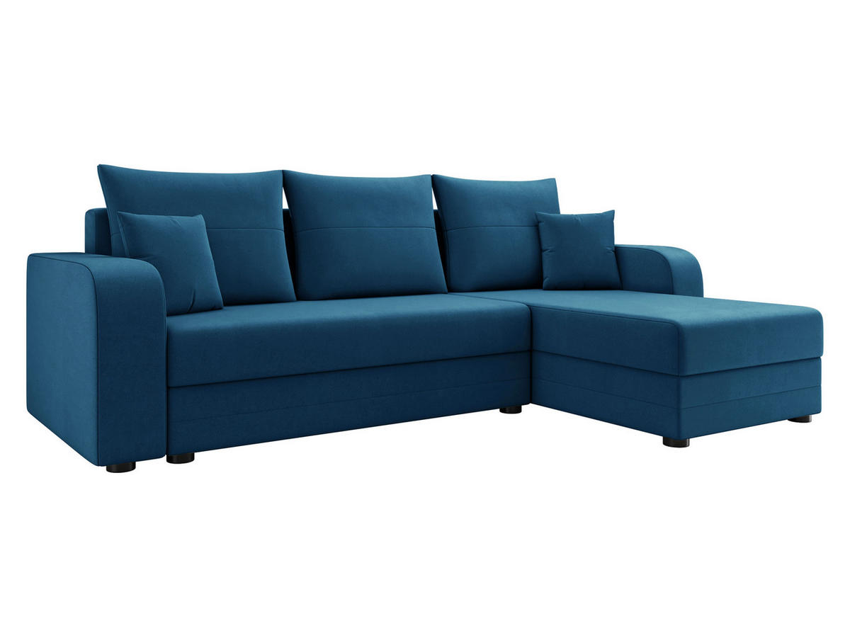 ECKSOFA Hewlet Bis - Blau/Schwarz, Holz/Kunststoff (237/139cm) - MIRJAN24