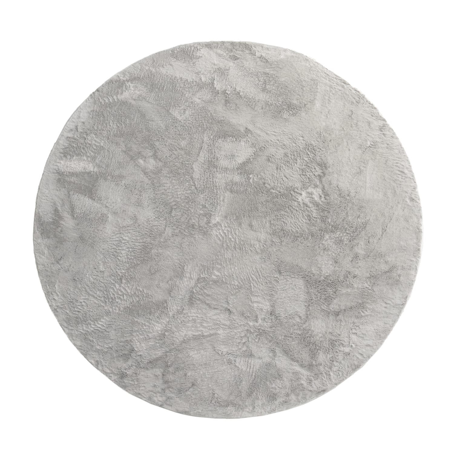 TEPPICH Kurzflor waschbar Einfarbig Wohnzimmer schmutzabweisend Grau Rund 200D - Grau, Textil (200/200cm) - KADIMA DESIGN