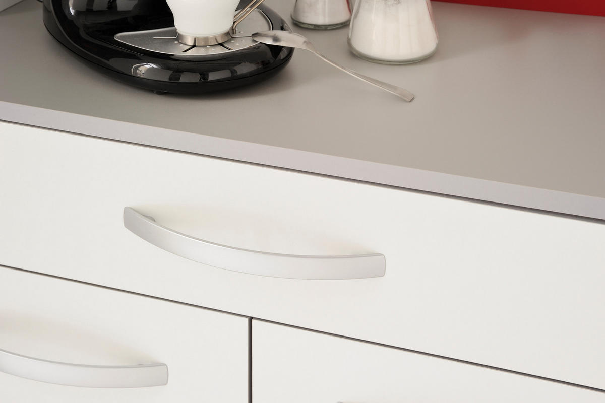 KÜCHENBUFFET Spoon 1 in Weiß und Grau Küchenmöbel Küchenschrank - Weiß, Holzwerkstoff (80/200/120cm)