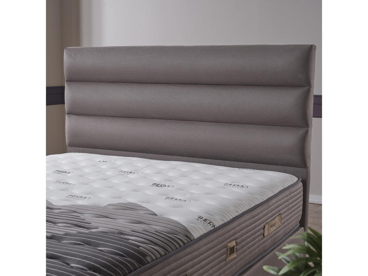 POLSTERBETTSET Thermo Regulate 120x200 Grau - Grau, Textil/Metall (120/200cm) - Villa Möbel