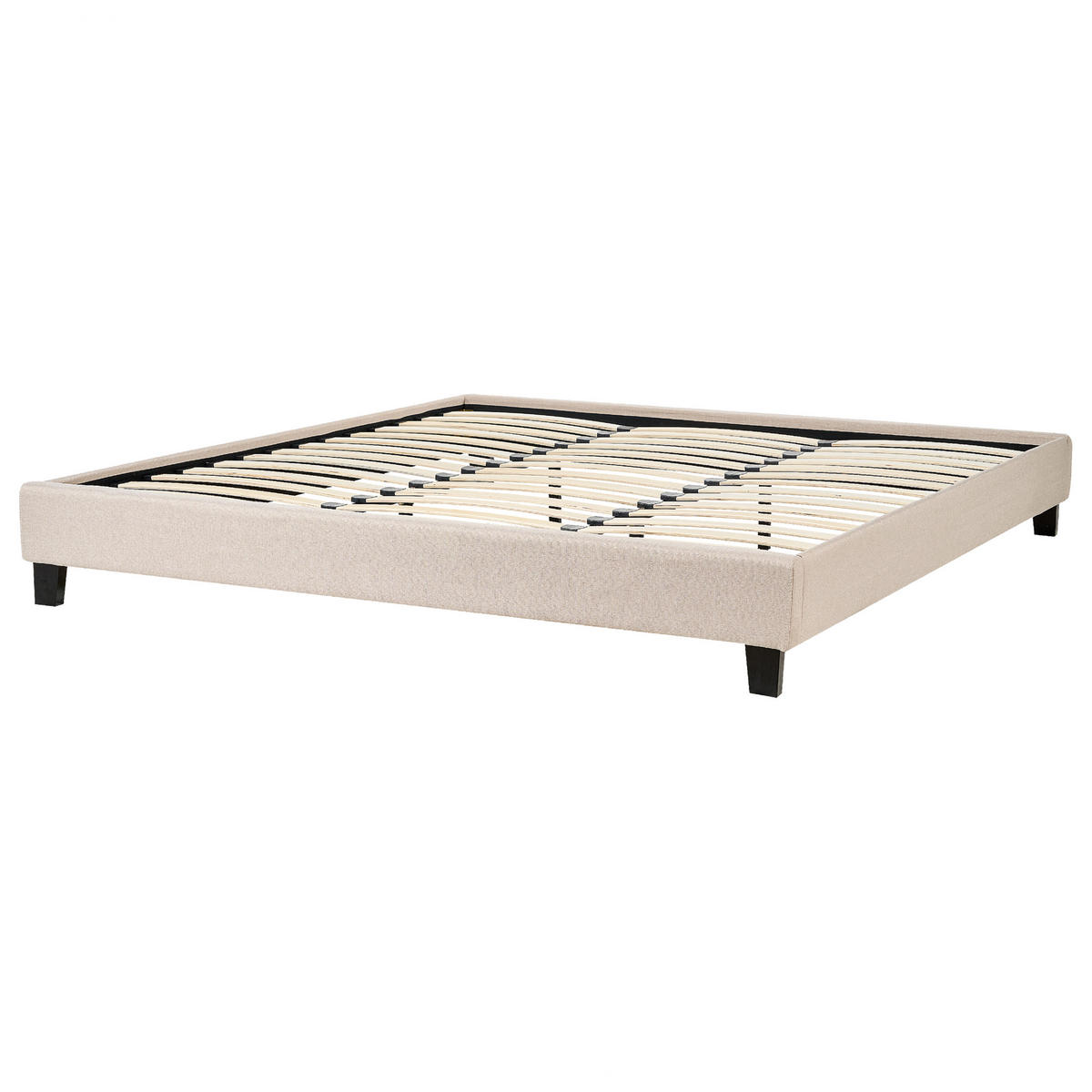POLSTERBETT mit Lattenrost 180x200 cm Beige Roanne - Beige, Textil (180/200cm) - Beliani