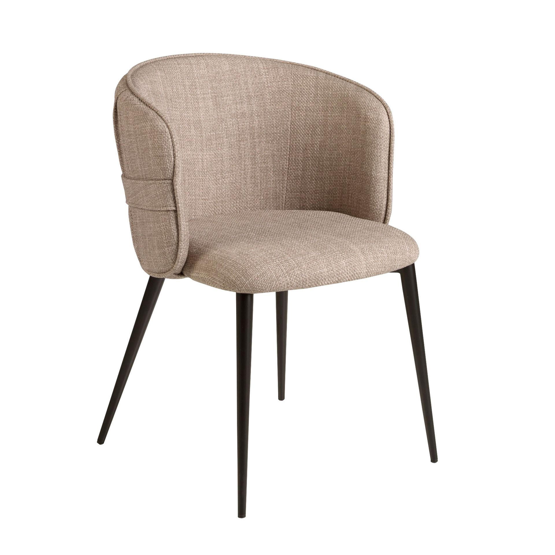 STUHL Stuhl aus braunem Stoff 58/58/77 cm - Schwarz/Braun, Textil (58/77/58cm) - ANGEL CERDA