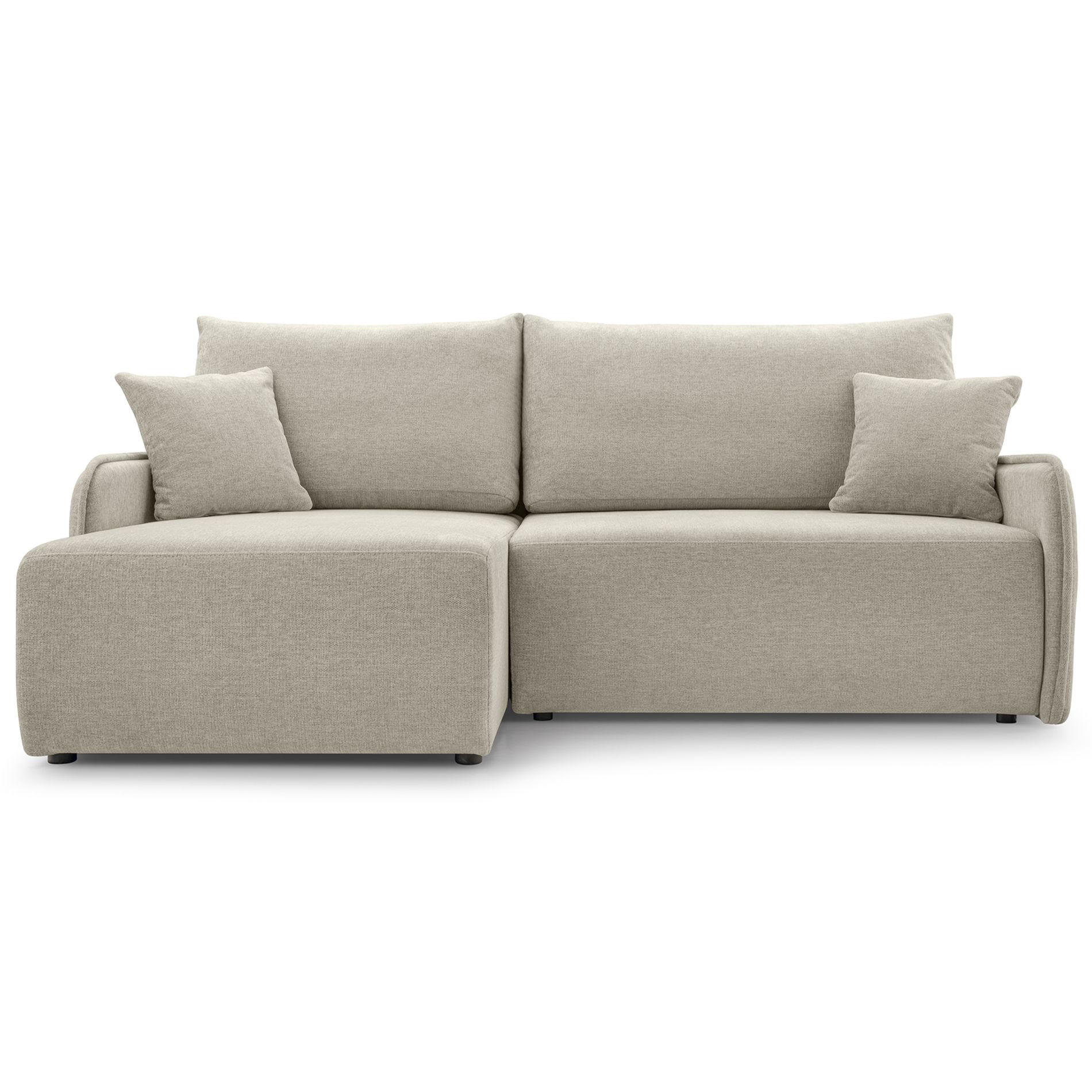 ECKSOFA Netarro, Beige Chenille, linksseitig - Beige/Schwarz, Kunststoff/Textil (198/147cm) - Selsey