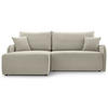 ECKSOFA Netarro, Beige Chenille, linksseitig - Beige/Schwarz, Kunststoff/Textil (198/147cm) - Selsey