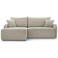 ECKSOFA Netarro, Beige Chenille, linksseitig - Beige/Schwarz, Kunststoff/Textil (198/147cm) - Selsey