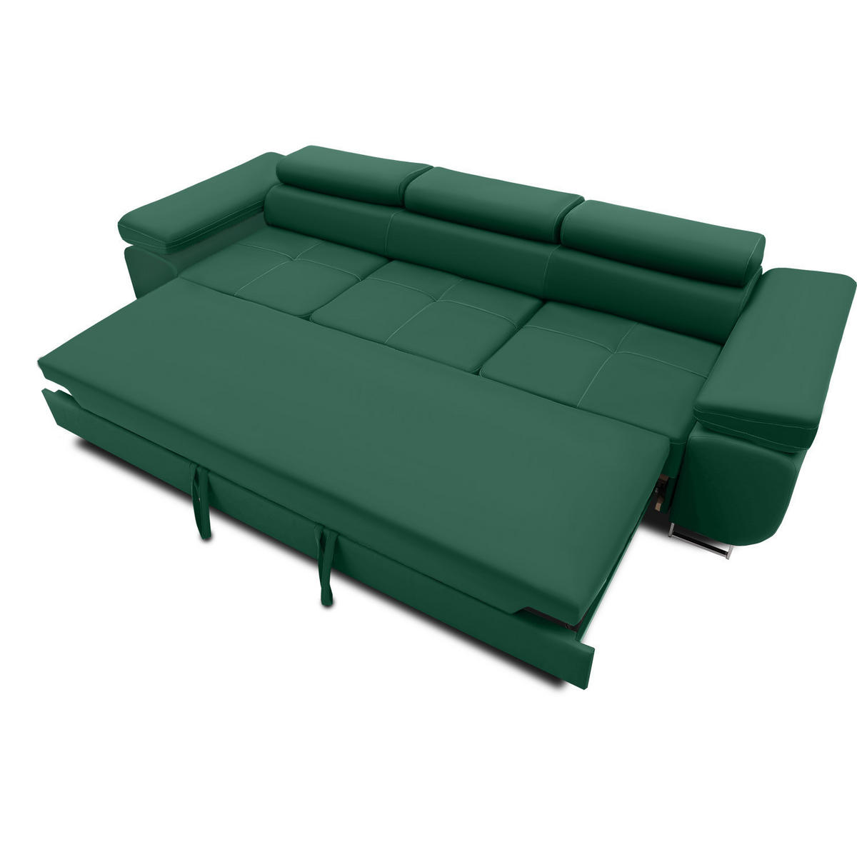 SOFA 3-SITZER MIT SCHLAFFUNKTION RIGATTO Dunkelgrün - Dunkelgrün, Textil (100/71/280cm) - Mebligo