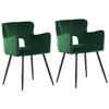 ESSZIMMERSTUHL 2er-Set Samtstoff Grün Sanilac - Smaragdgrün, Textil/Metall (52/75/44cm) - Beliani