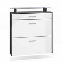 SCHUHSCHRANK Malea Fronten in Weiß matt - Weiß, Holzwerkstoff (89/96/23cm) - Vladon