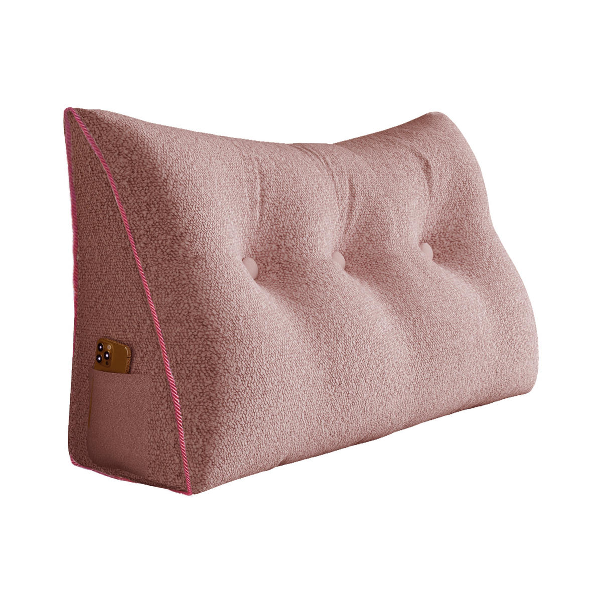 RÜCKENKISSEN Plüsch Rosa 100 cm - Altrosa, Textil (50/100cm) - Vercart