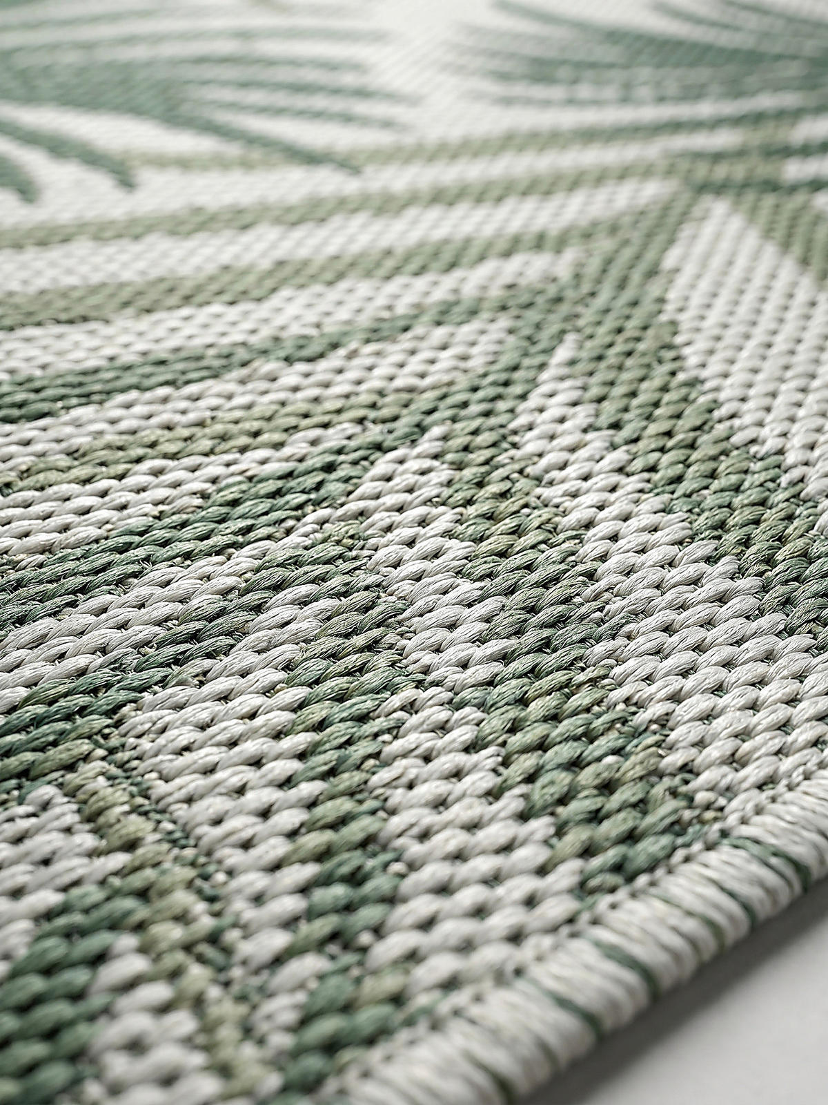 FLACHWEBTEPPICH Palmblätter BORNO Polypropylen Grün 140 x 200 cm - Grün, Textil (140/200cm) - KADIMA DESIGN
